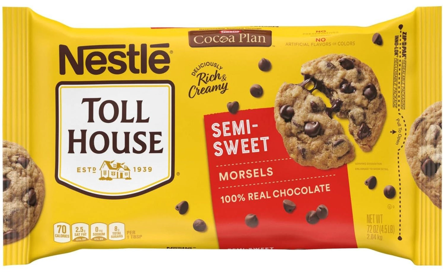 Nestle Toll House Semi Sweet Morsels 72oz