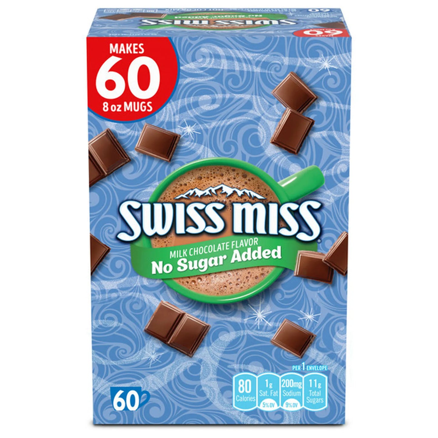 Swiss Miss NO SUGAR ADDED 60ct Bulk Box