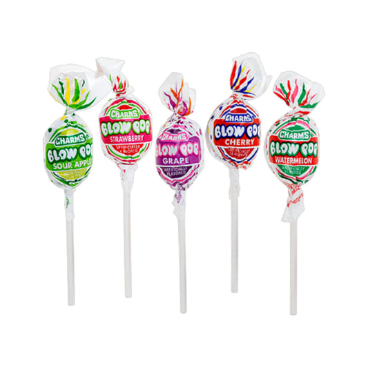 Assorted Charms Blow Pops - 12 Lollipops for $6.30