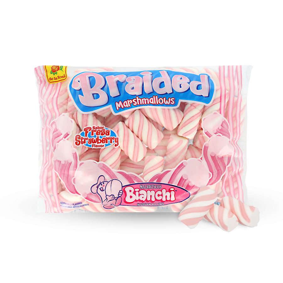 De La Rosa Braided Strawberry Marshmallows 10oz