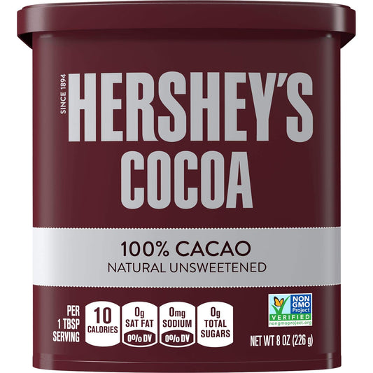 Hershey's Cocoa - Natural Unsweetened 100% Cacao powder 8oz (Best Before April 2024)
