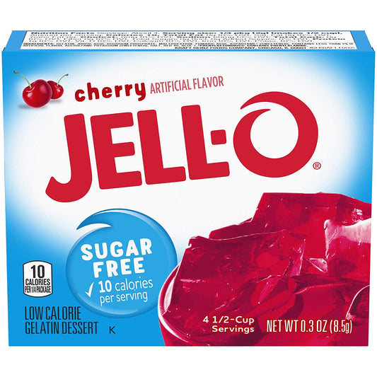 Jell-O Gelatin Sugar Free - Cherry 0.6oz (Large)