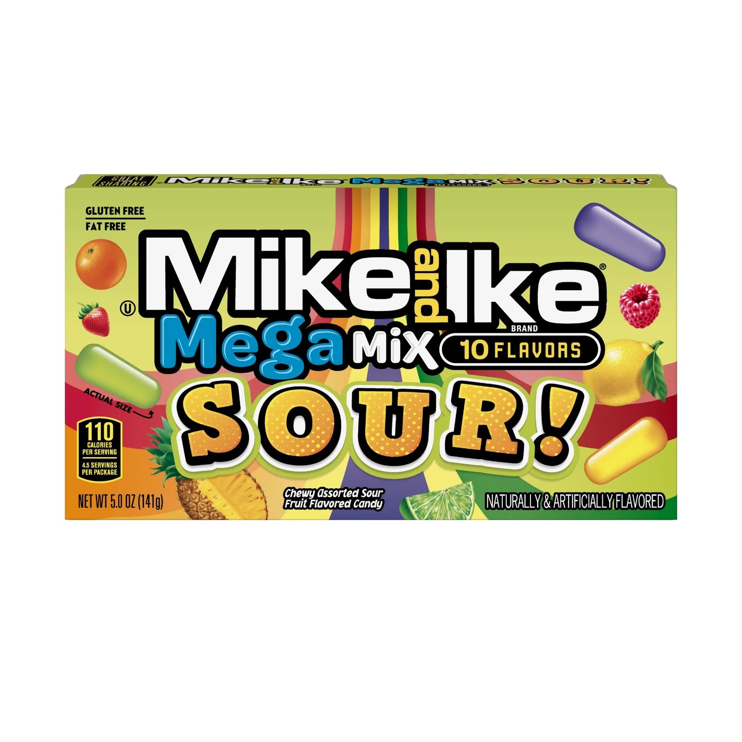 Mike and Ike Mega Mix 10 Flavors SOUR! Theater Box 4.25oz