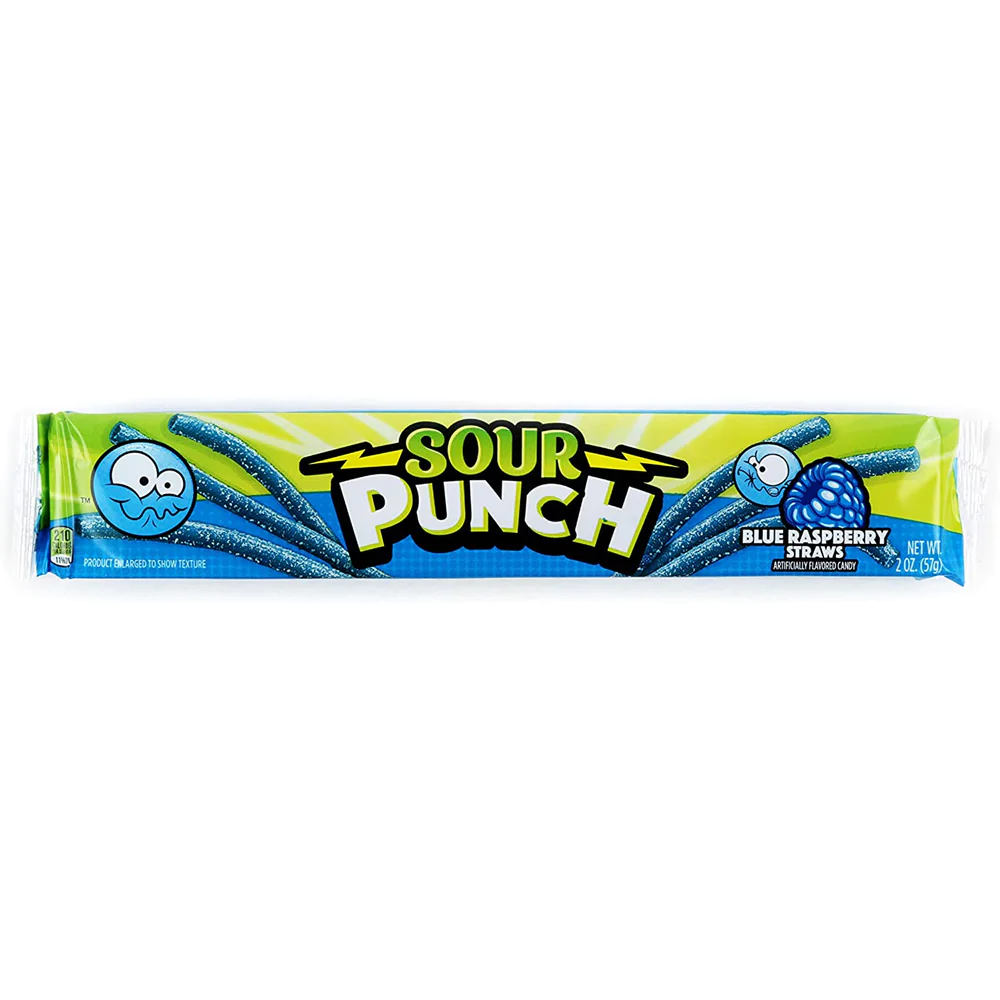 Sour Punch Blue Raspberry Straws 2oz