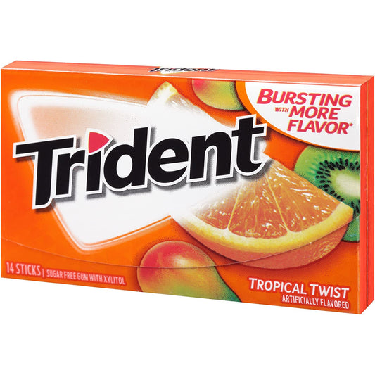 Trident Tropical Twist Sugar Free Gum 14-Stick Pack