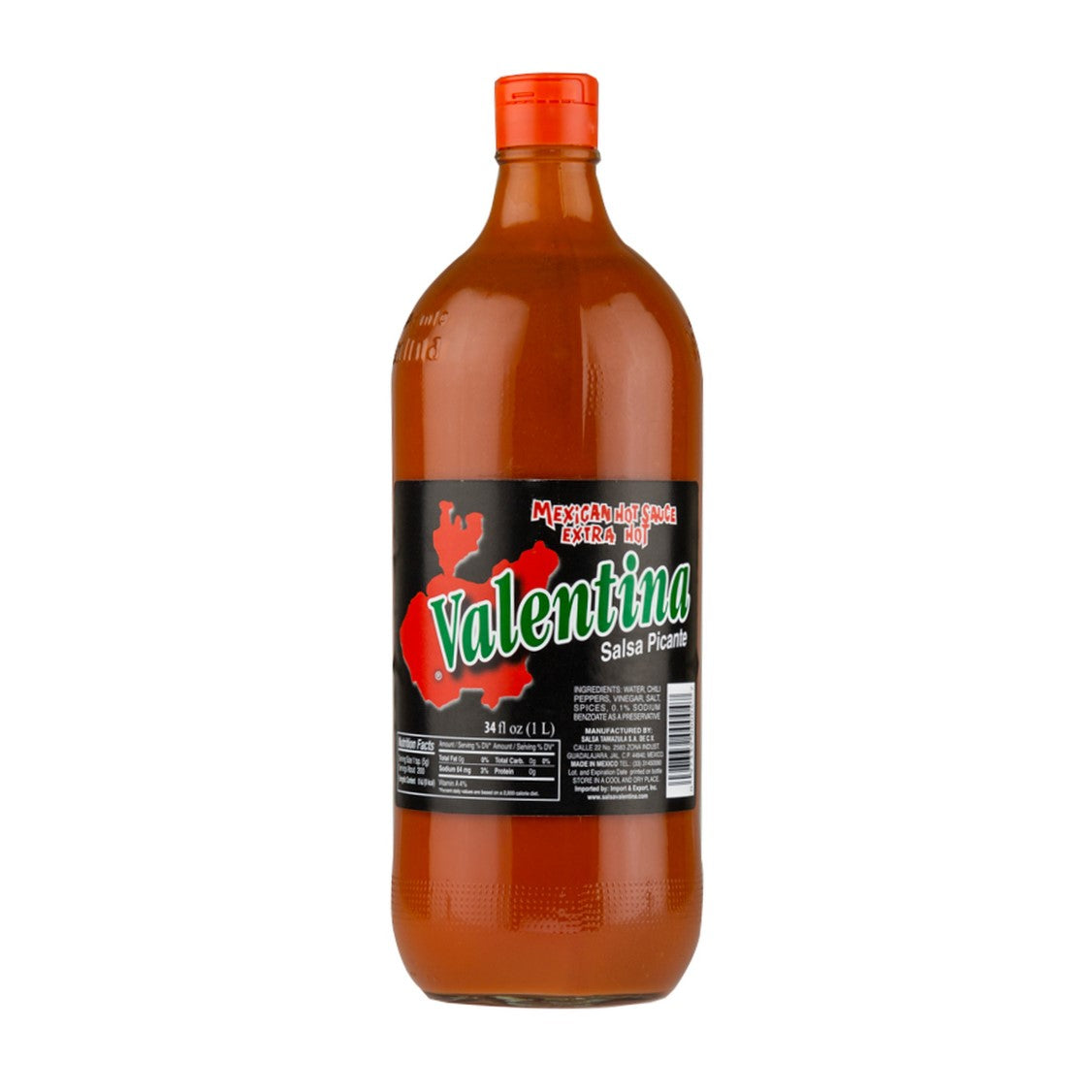 Valentina Mexican Hot Sauce Extra Hot - Large 1L (Black Label)
