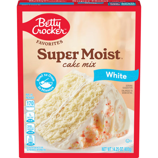 Betty Crocker Super Moist White Cake Mix 14.25oz (BB: 06 Aug 2026)
