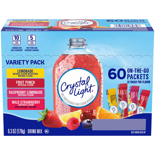Crystal Light Variety Pack 60 Sachets 6.3z