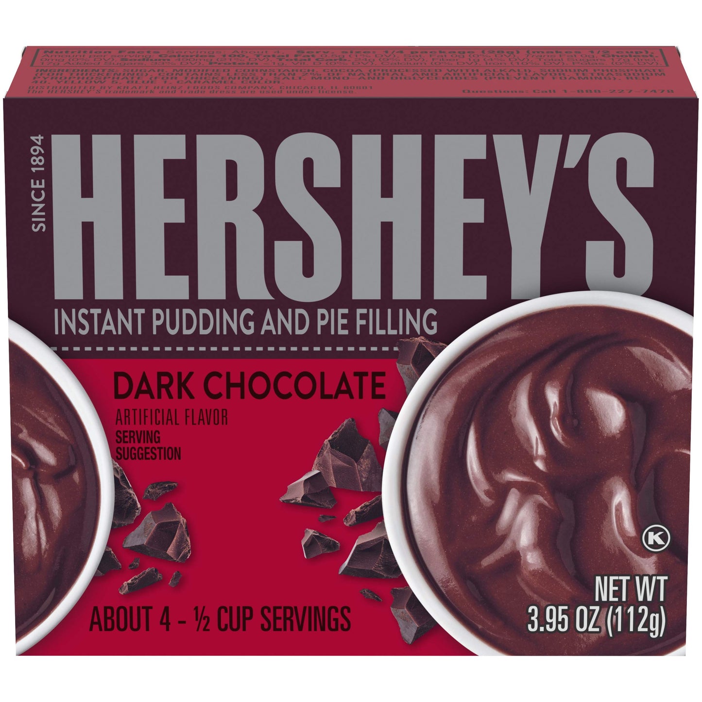 Hershey's Instant Pudding & Pie Filling - Dark Chocolate