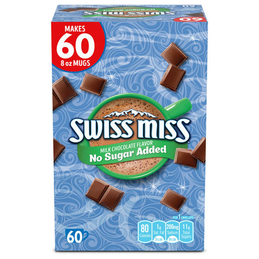 Swiss Miss NO SUGAR ADDED 60ct Bulk Box
