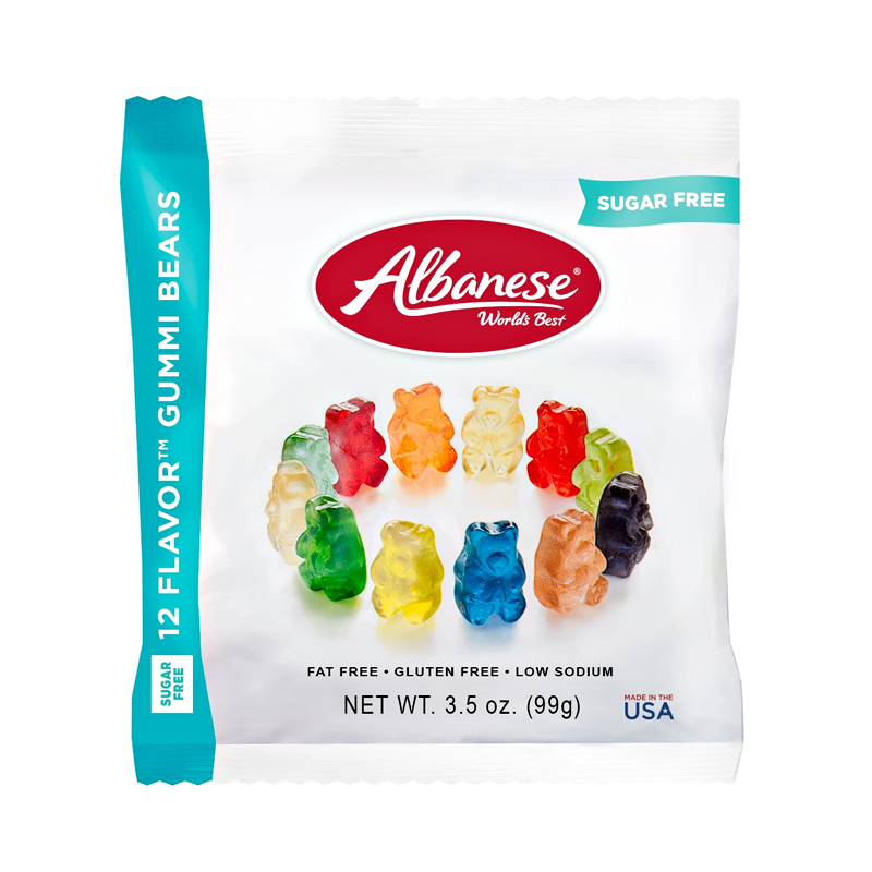 Albanese World's Best Sugar Free 12 Flavor Gummi Bears 3.5oz