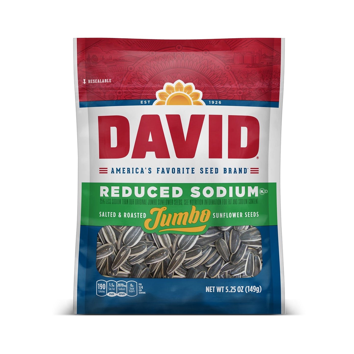 David Sunflower Seeds - Reduced Sodium 5-5.25oz
