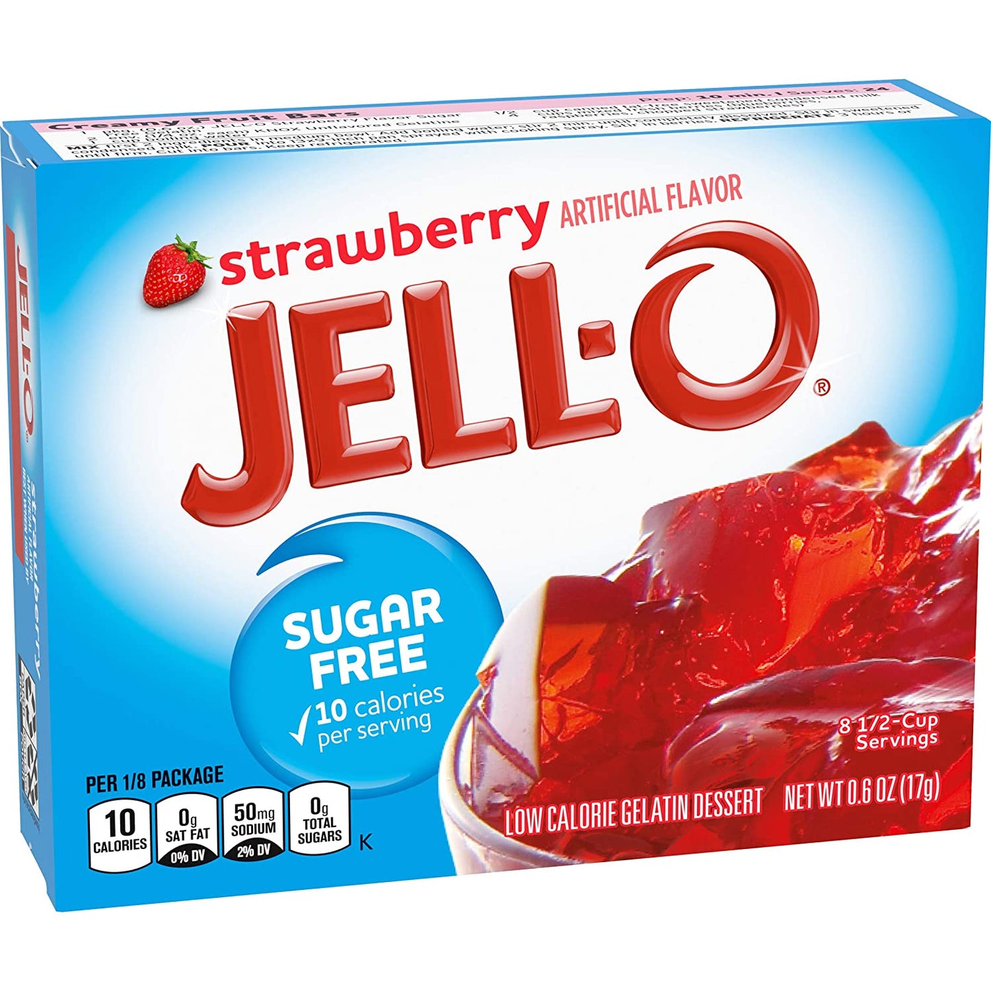 Jell-O Gelatin Sugar Free - Strawberry 0.6 oz (Large)
