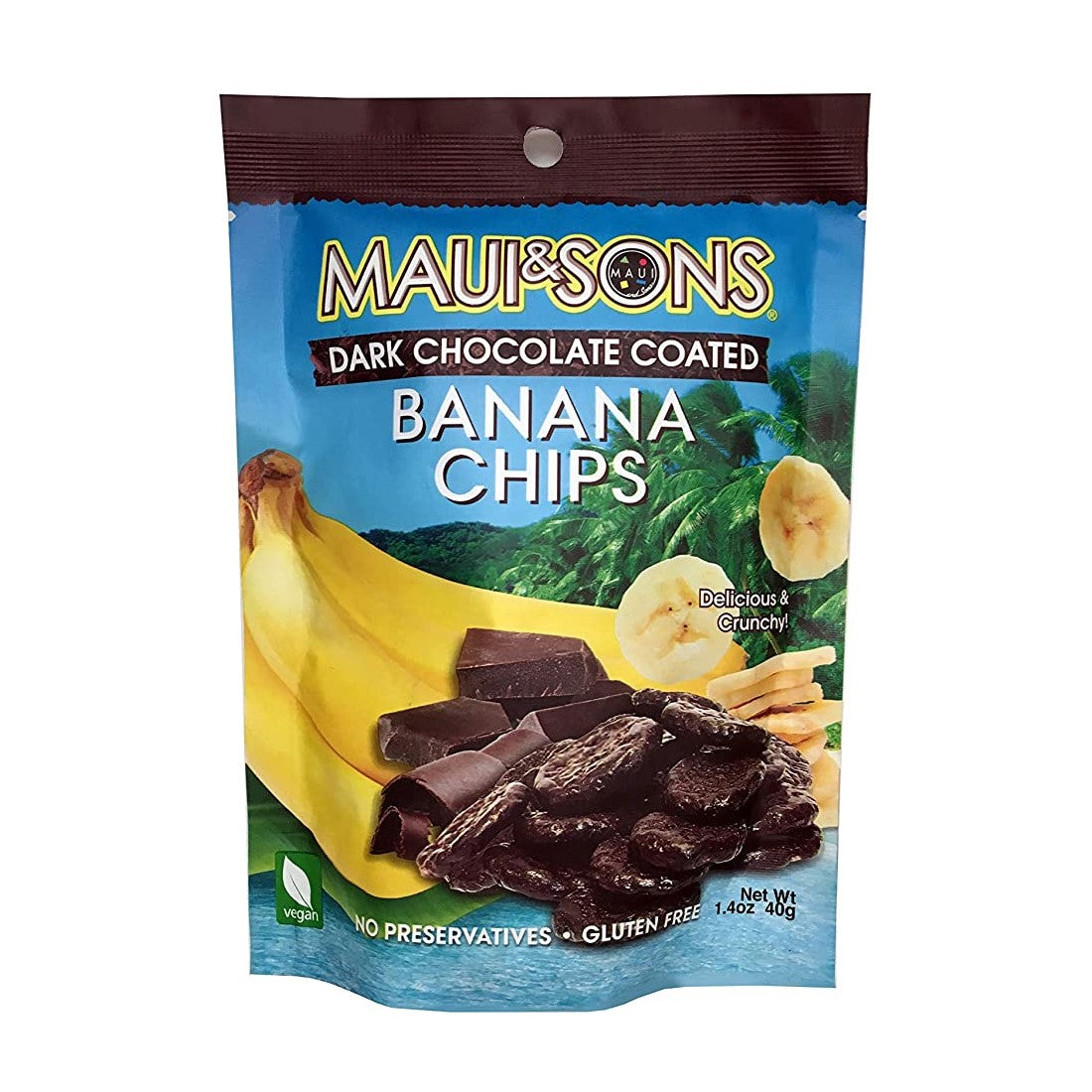 Maui & Sons Dark Chocolate Coated Banana Chips 1.4oz