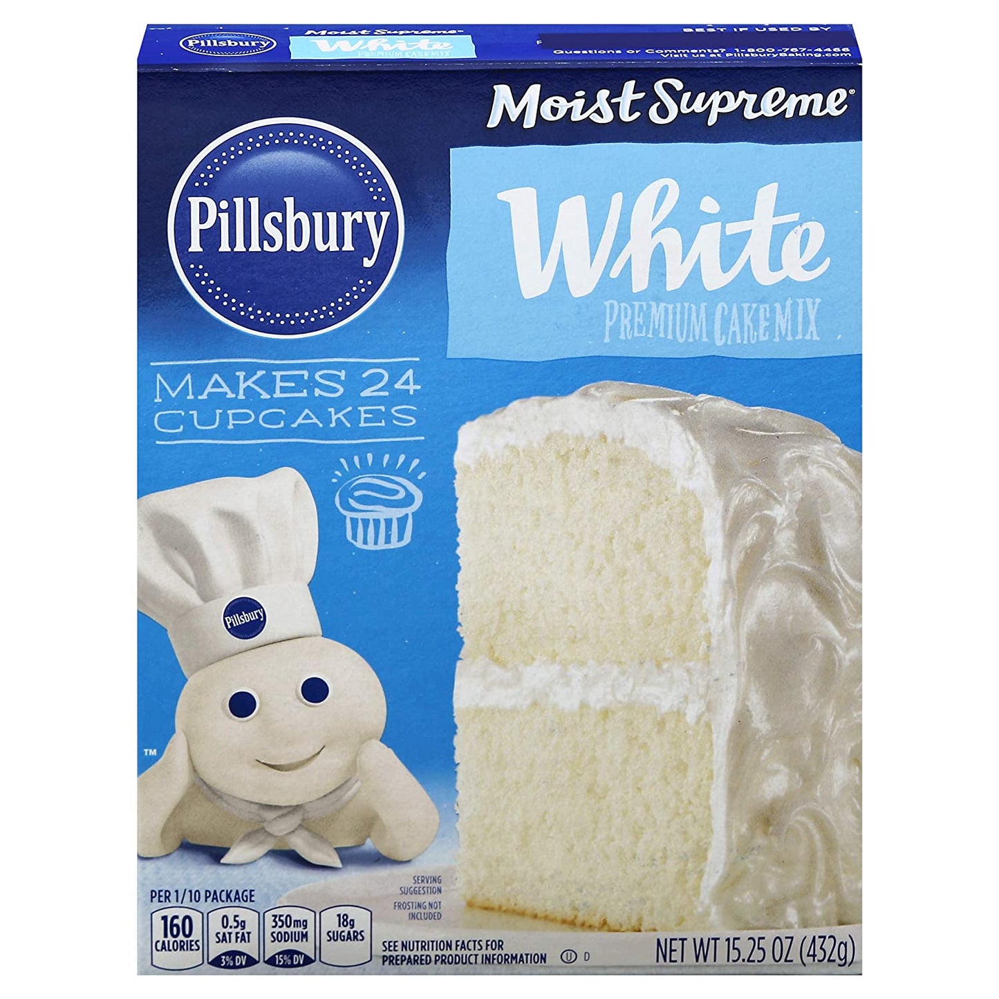 Pillsbury Moist Supreme White Cake Mix 15.25oz (BB 16 June 2023)
