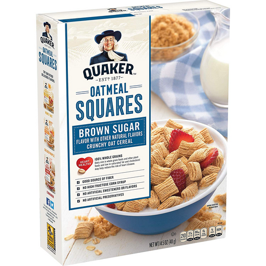 Quaker Oatmeal Squares Brown Sugar 14.5 oz